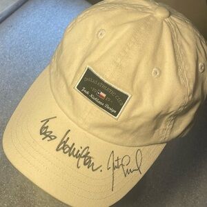 Dallas Athletic Club Beige Cap signed autographed Justin Lenard & Todd Hamilton
